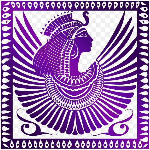 Premium PSD | Psd vector sphinx frame art with wings and head for ...