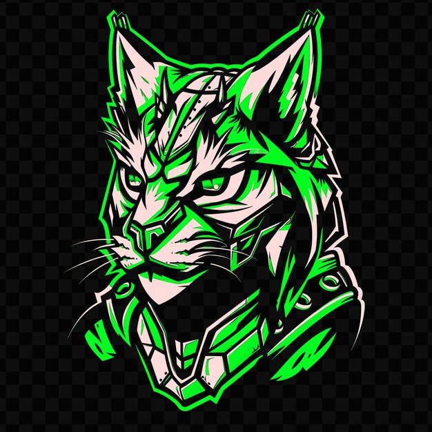 PSD psd vector stealthy lynx with a riveted armor and a mechanical snout il tshirt design tattoo ink
