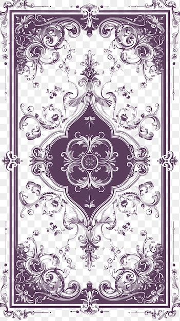 PSD Vector Vintage Postcard Design met Ornate Frame Style Design Decor CNC Die Cut Tattoo Design