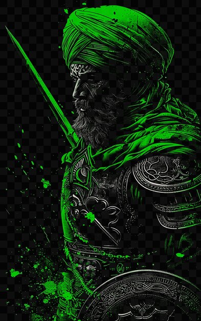 PSD psd vector of vivid and intricate warrior and medieval portraits in vector and digital art tshirt