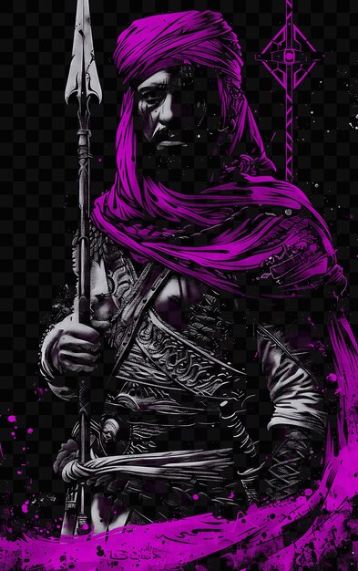 PSD psd vector of vivid and intricate warrior and medieval portraits in vector and digital art tshirt