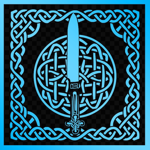 Народное искусство с кельтским узлом и крестным символом die cut tattoo ink design