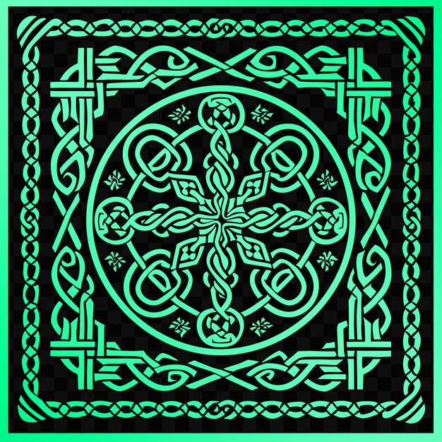 PSD psd vector woven placemat folk art with celtic knotwork and cross symbo die cut tattoo ink design