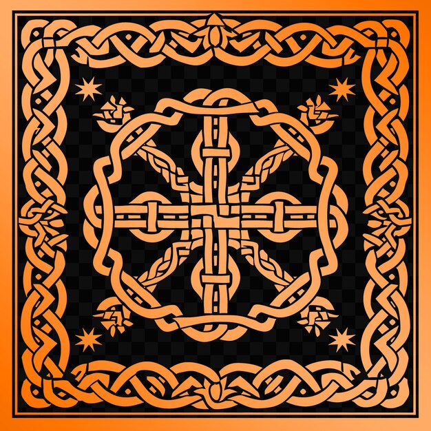 PSD psd vector woven placemat folk art with celtic knotwork and cross symbo die cut tattoo ink design