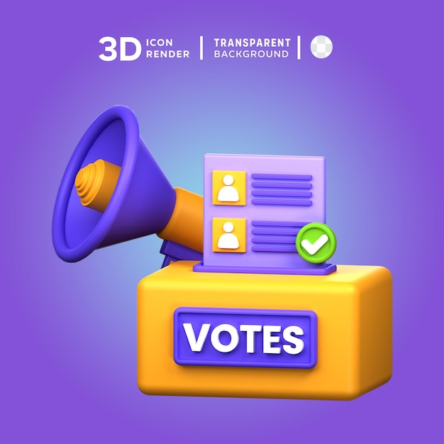 PSD psd-verkiezingscampagne 3d-illustratie