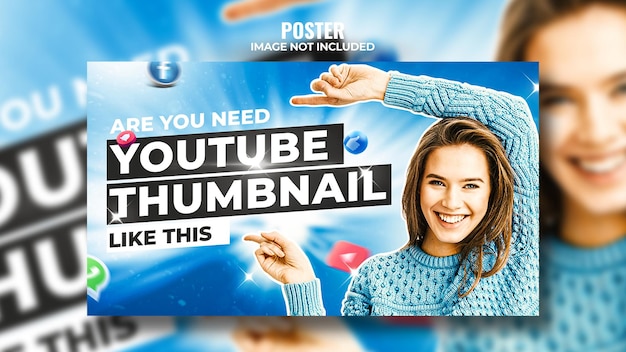 PSD psd video review youtube channel thumbnail and web banner