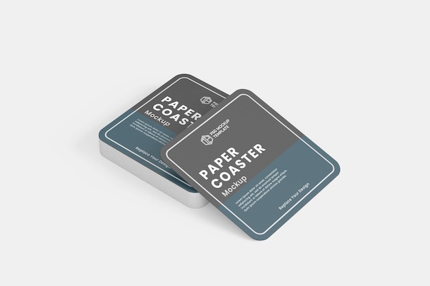 Psd vierkante bier coaster mockup.