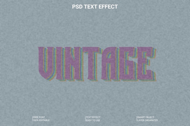 PSD psd vintage 3d-teksteffect