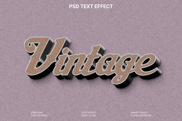 PSD psdビンテージ3dテキスト効果