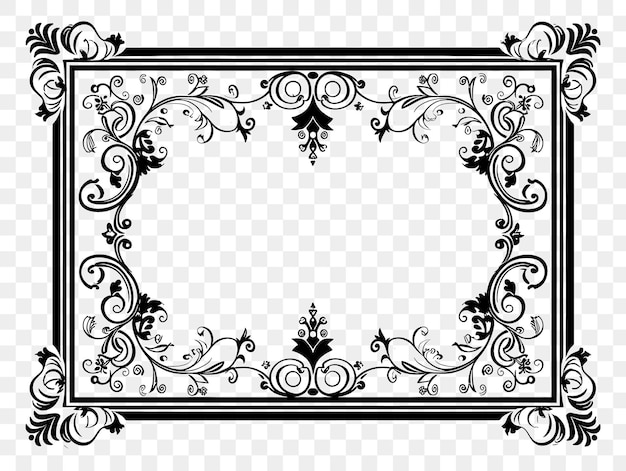 PSD psd di vintage frame art con ornate filigree e swirl decorations cnc frame tattoo art concept