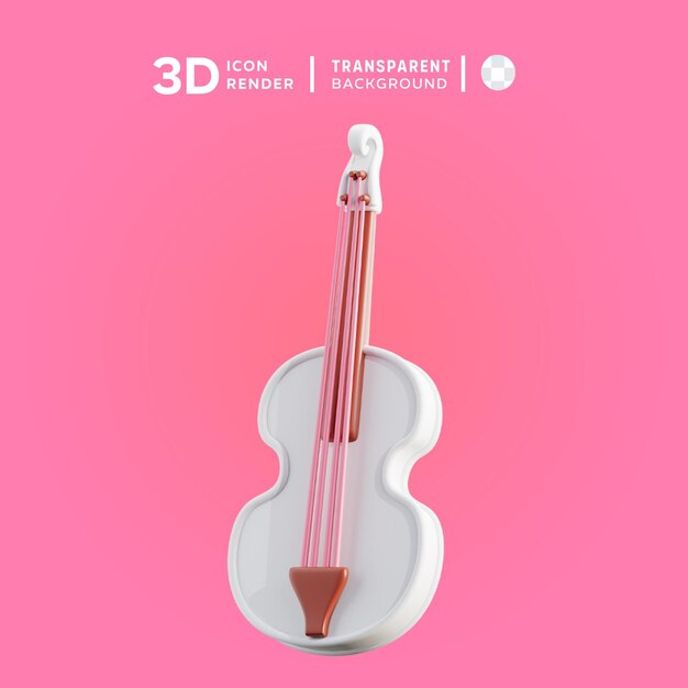 PSD psd violin 3d icon illustration