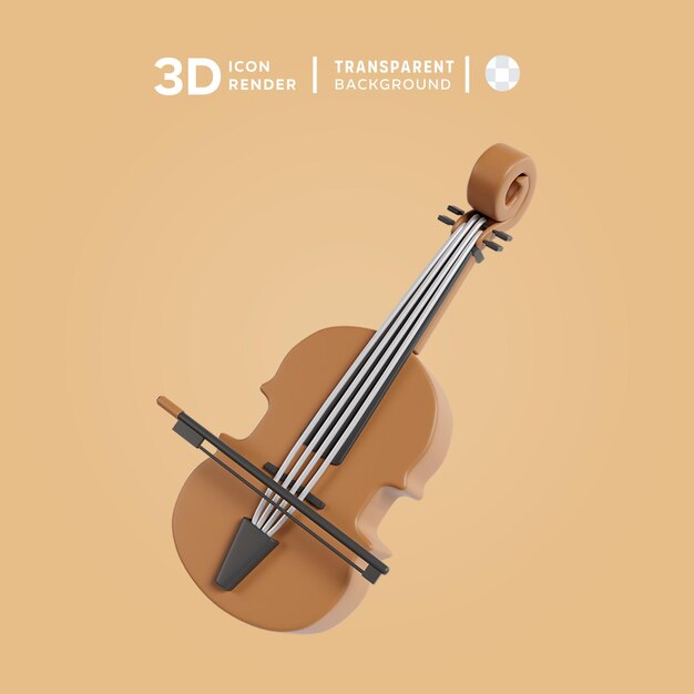 PSD psd violin 3d illustration