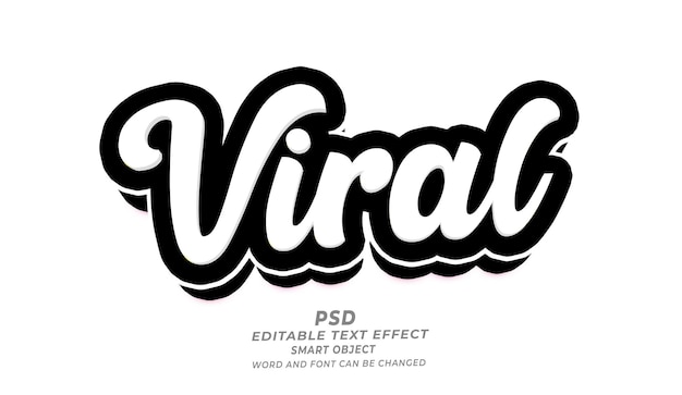 PSD Viral 3D Bewerkbare Teksteffect