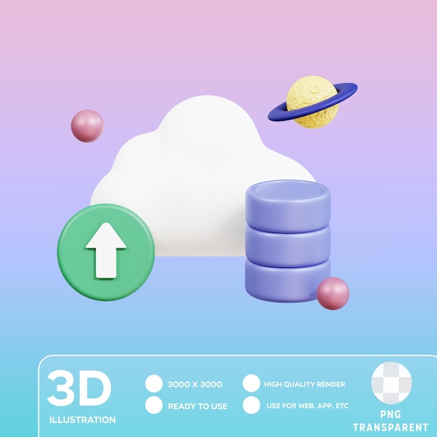 PSD psd virtual storage 3d illustration