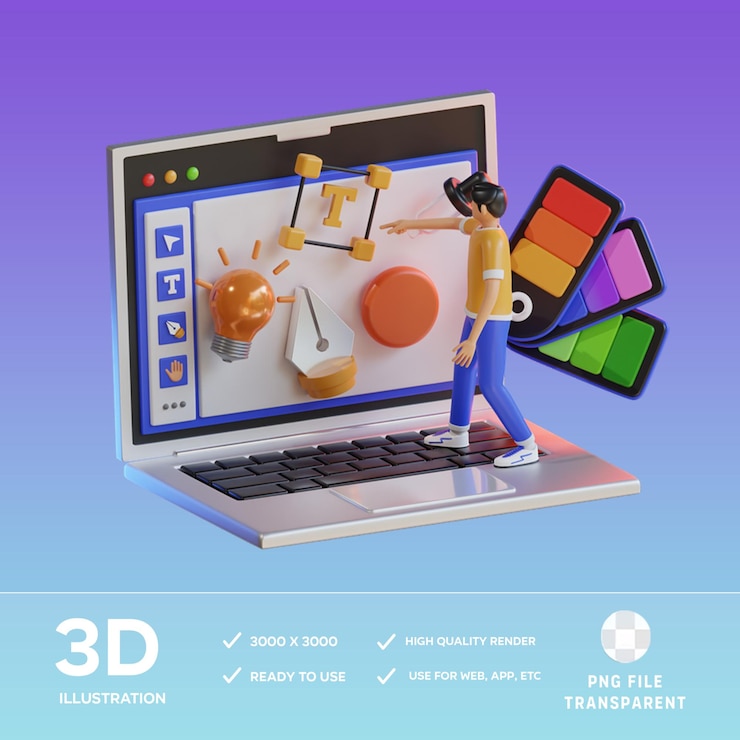PSD psd visual designer 3d illustration