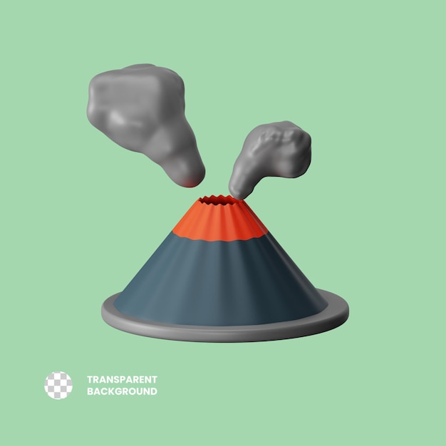 PSD psd volcano 3d icon illustration