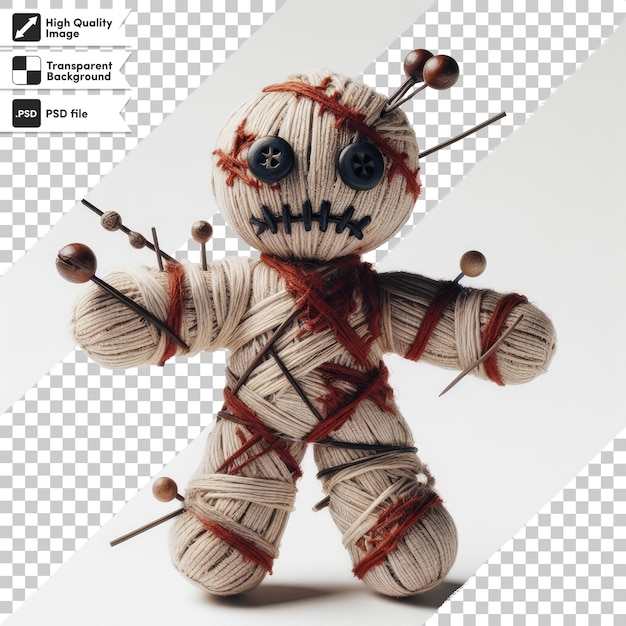 Psd voodoo doll 透明な背景のオカルトマジックで編集可能なマスクレイヤー