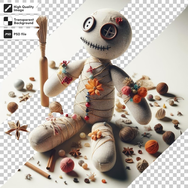 Psd Voodoo Doll: 편집 가능한 마스크 계층으로 투명한 배경에 있는 오컬트 마법