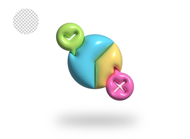 psd vote transparent comic bubble icon 3d render illustration