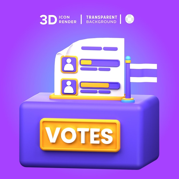 Psd 투표 3d 일러스트레이션