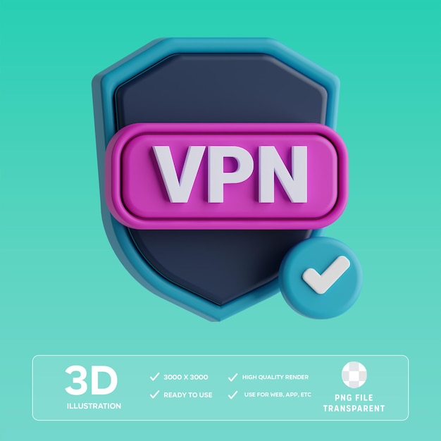 PSD vpn 3D Illustration