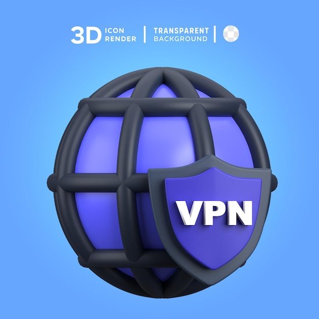 Psd Vpn 3d 일러스트레이션