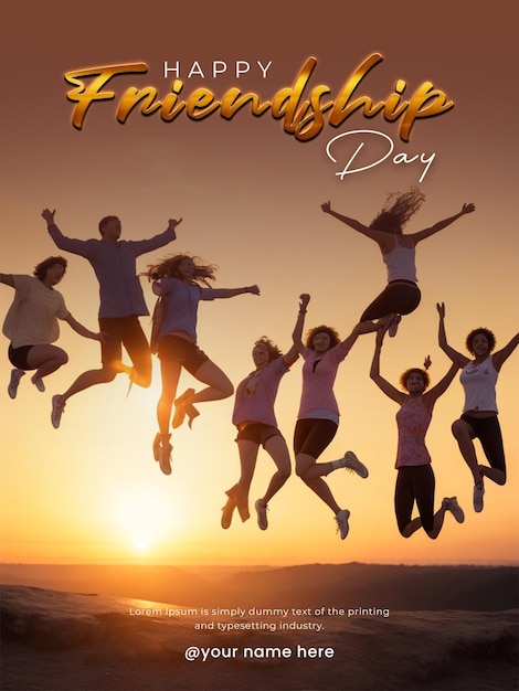 PSD psd vriendschapsdag instagram post of flyer en social media post banner sjabloonontwerp