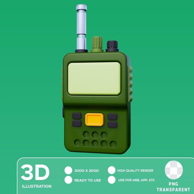 Psd Walkie Talkie Ilustracja 3d