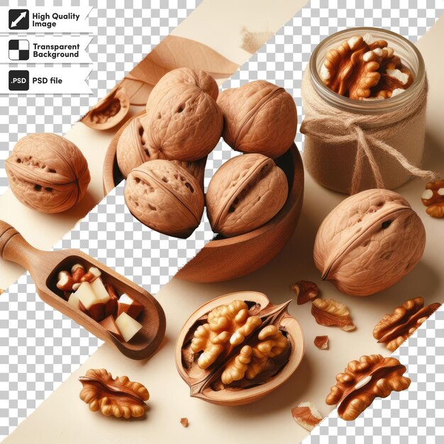 PSD psd walnuts on transparent background