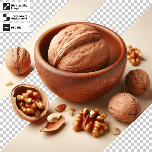 Psd walnuts on transparent background