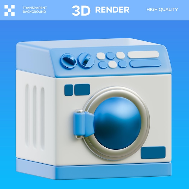 PSD Washing Machine 3D Illustration