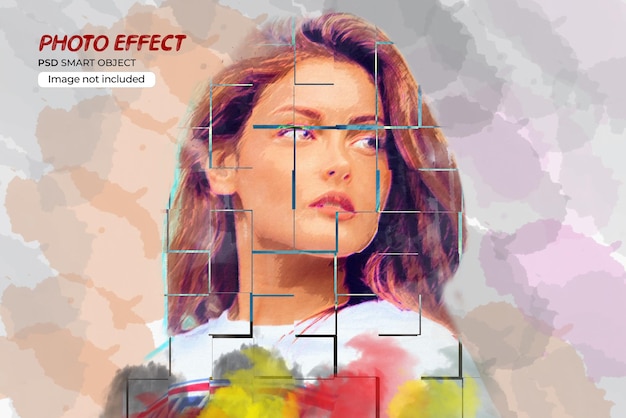 PSD Watarcolor efekt fotograficzny edytowalny