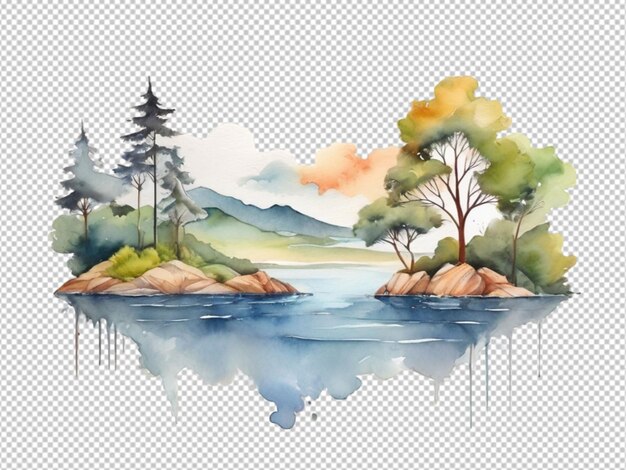 PSD psd of a water color art of a nature