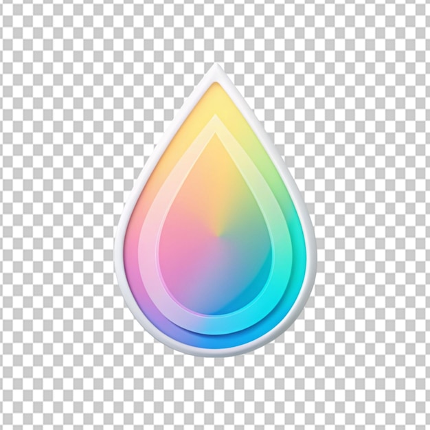 PSD psd of a water drop logo sticker on transparent background