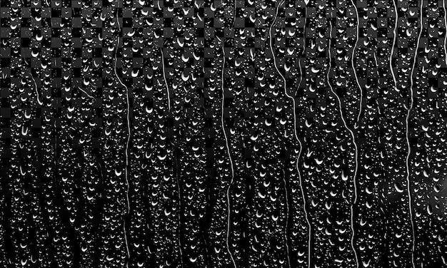 透明な背景に水滴が落ちる