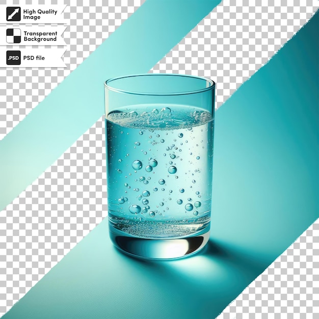 PSD psd water pouring into glass on transparent background