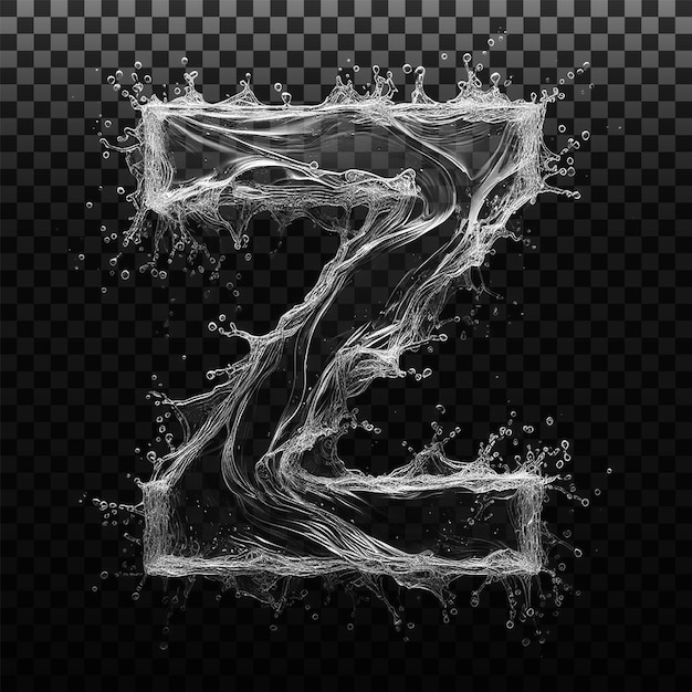 PSD psd water splash alphabet letter z isolated on transparent background a to z water splash png