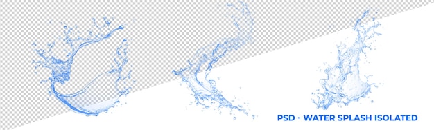 Psd water splash geïsoleerd op de alfalaag