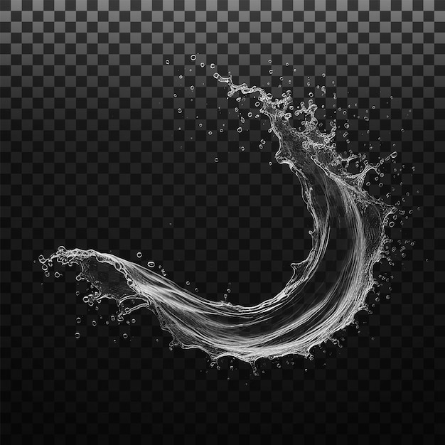 PSD psd water splashes liquid waves with swirls and drops fluid splashing isolated on png background