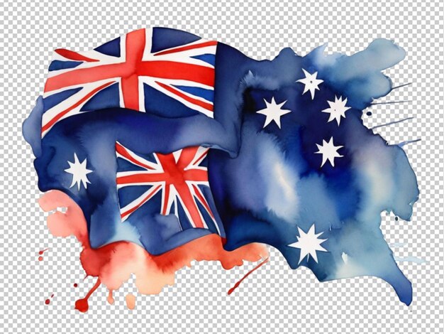 Psd of a watercolor art of a australian flag