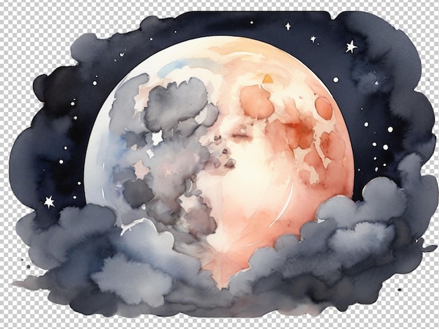 PSD psd of a watercolor art of a moon