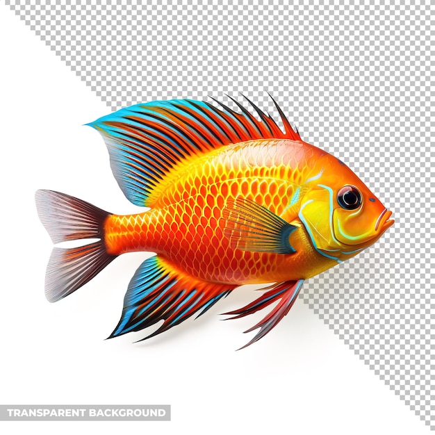 Psd watercolor fish isolated without background