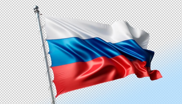 PSD psd wavy flag of russia on a transparent background