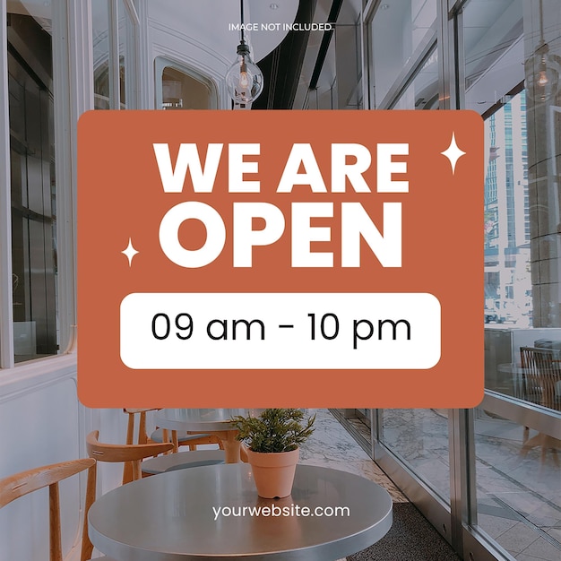 Psd we are open store instagram post template