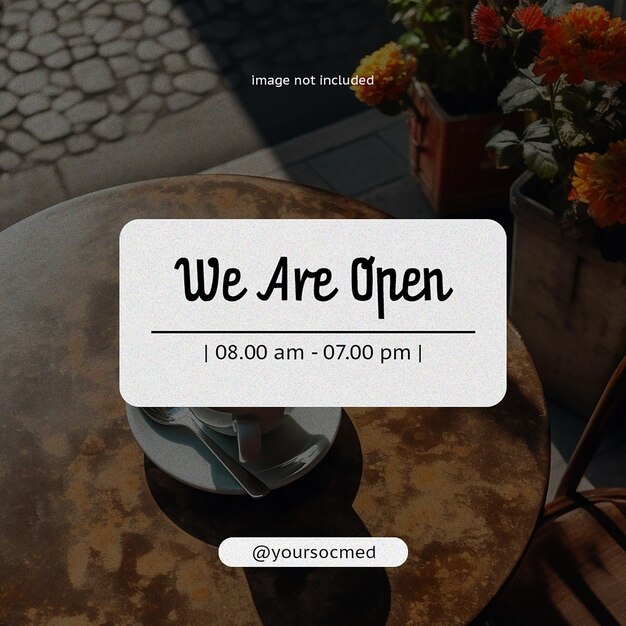 Psd we are open store instagram post template