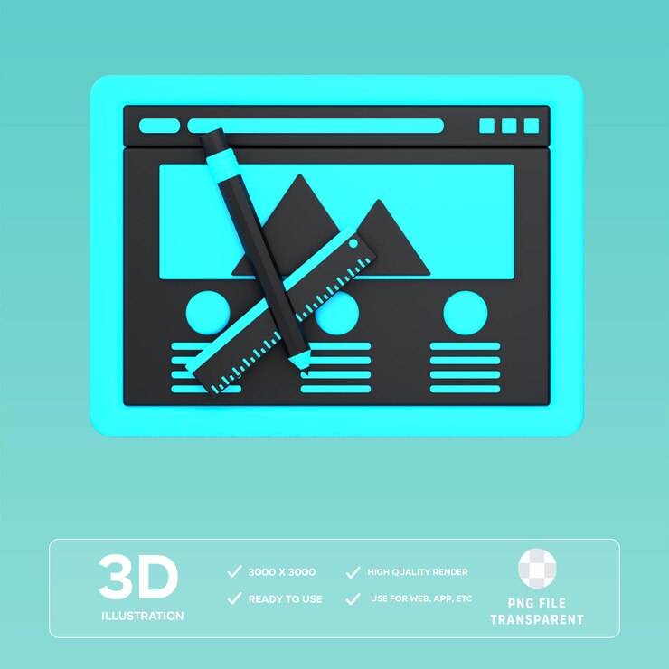 PSD psd web design 3d illustration