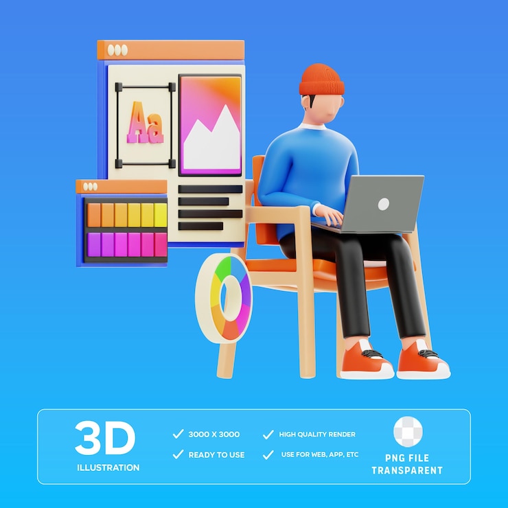 PSD psd web designer 3d illustration