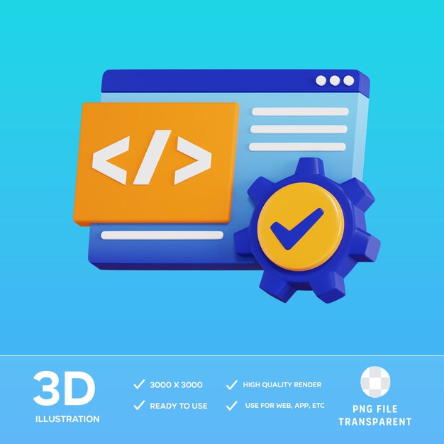 PSD web development 3D Illustration