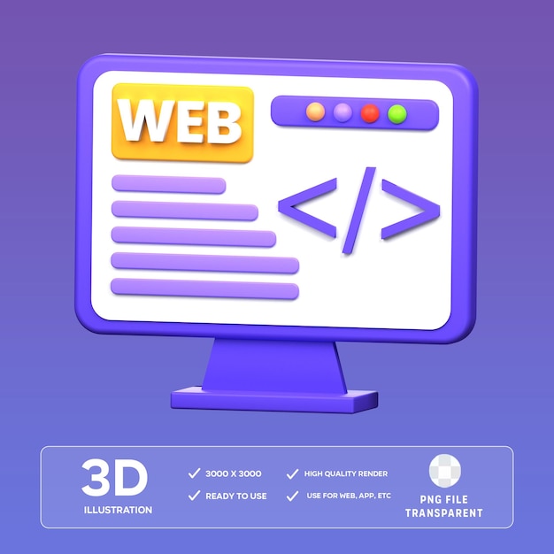 psd web development 3d illustration