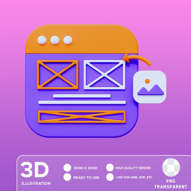 PSD psd web layout 3d illustration